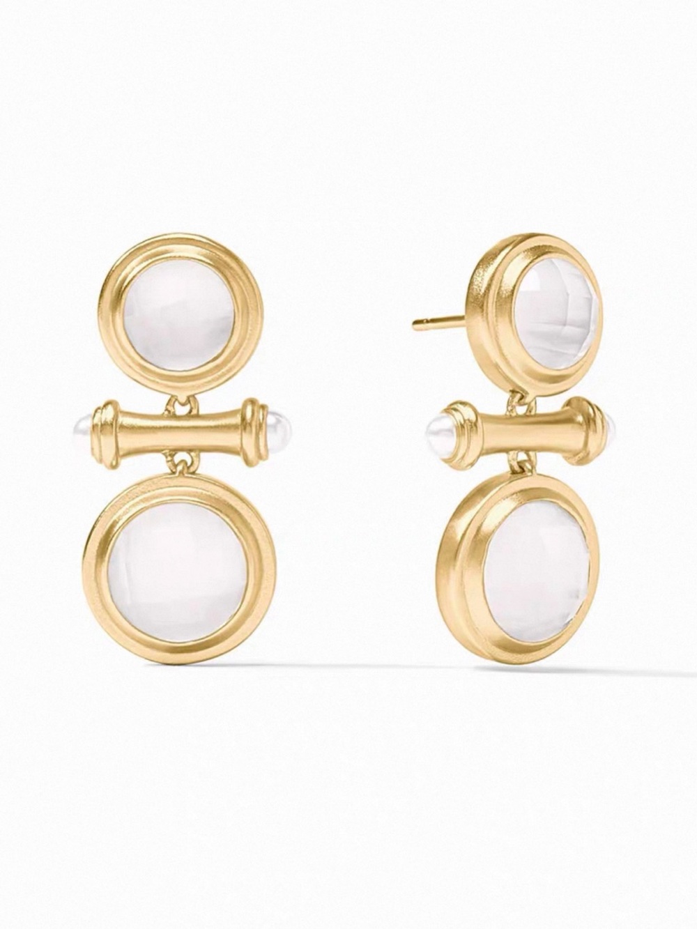 Julie Vos Bamboo Midi Earring - Clear Crystal